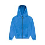 Experiment Five Disterssed Zip Up Hoodie Blue