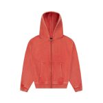 Experiment Five Disterssed Zip Up Hoodie Red