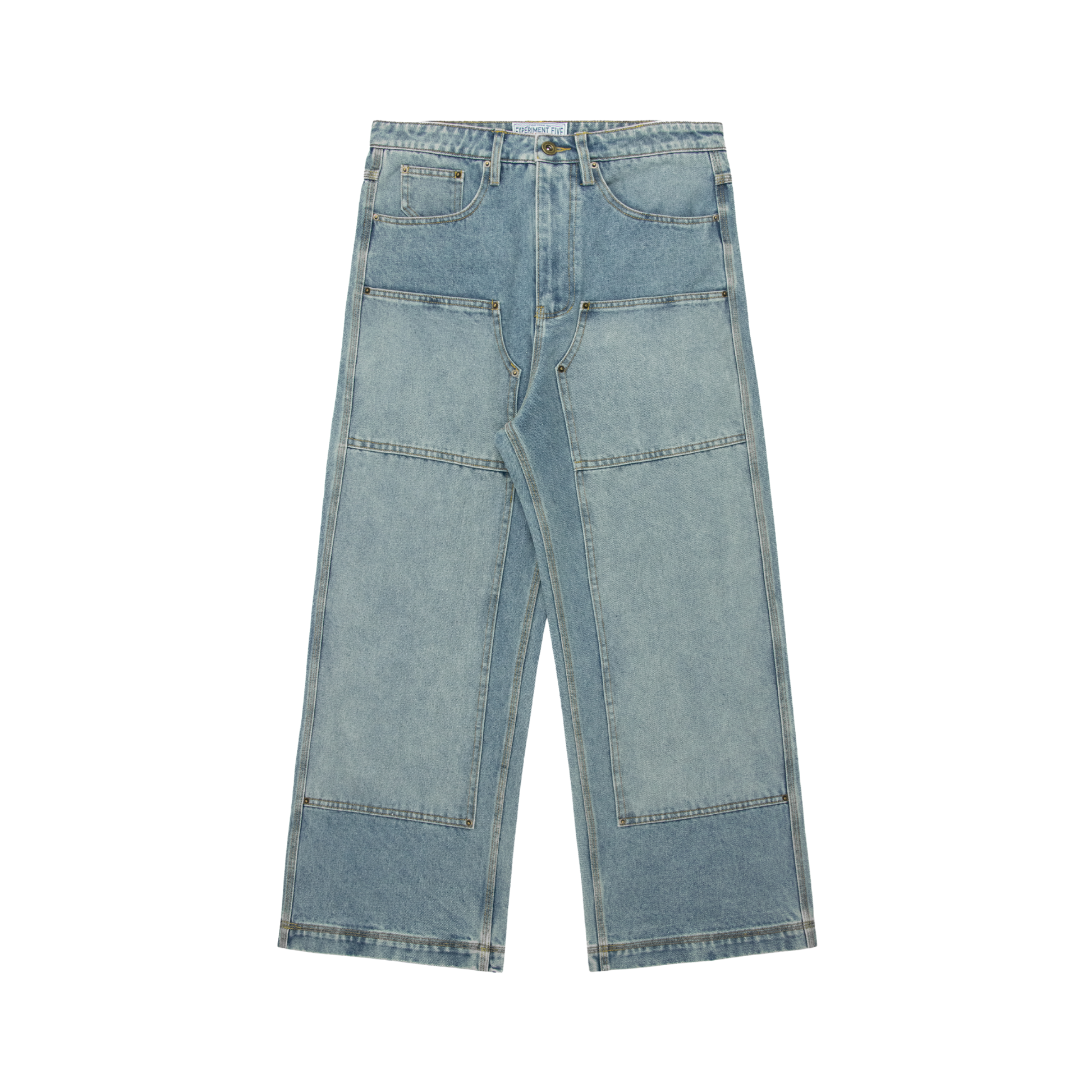 Experiment Five Double knee Denim Jeans Sky Blue Experiment Five Double knee Denim Jeans Sky Blue
