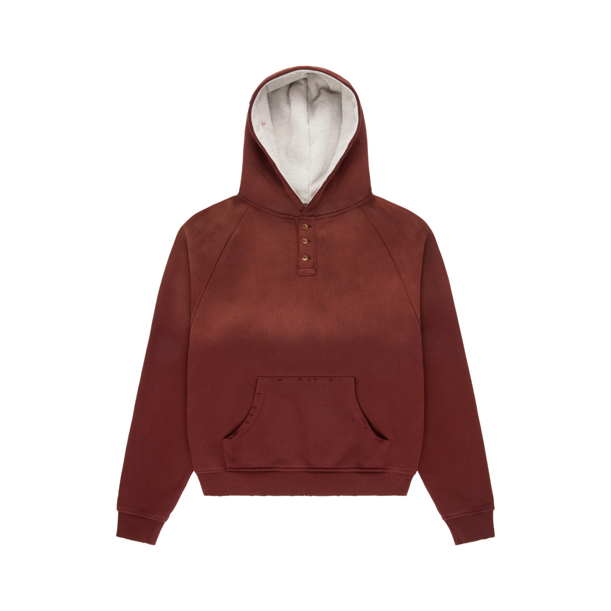 Experiment Five Henley Hoodie Red Experiment Five Henley Hoodie Red