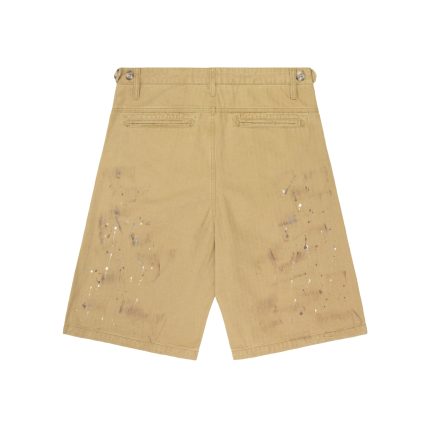 Experiment Five Herringbone Paint Shorts Tan