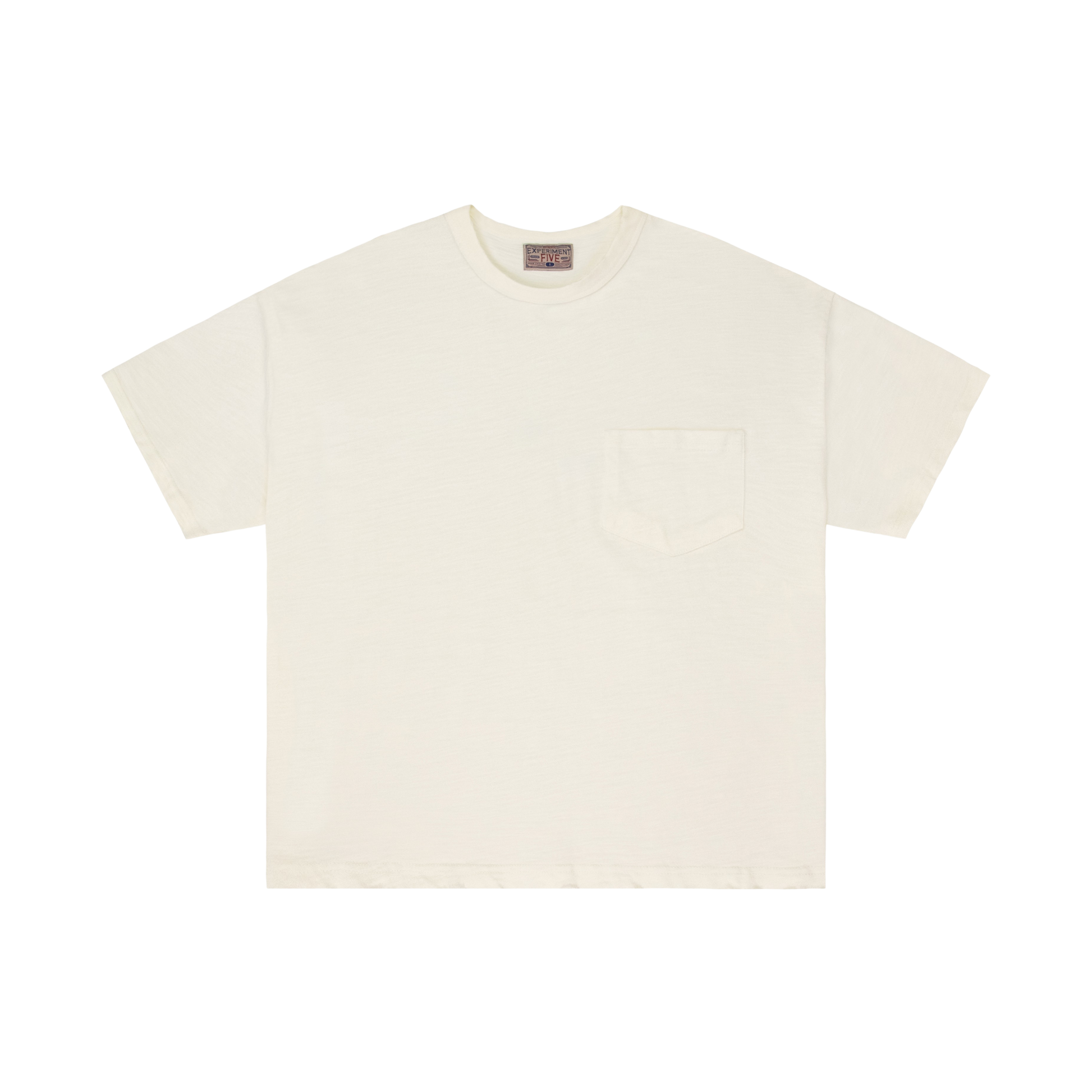 Experiment Five Slub Pocked Tee White Experiment Five Slub Pocked Tee White